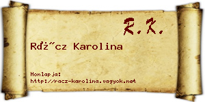 Rácz Karolina névjegykártya